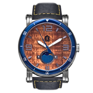 Koa Wood Face Watch - Waterman Chrome