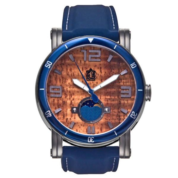 Koa Wood Face Watch - Waterman Gunmetal