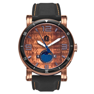 Koa Wood Face Watch - Waterman Rose-Gold
