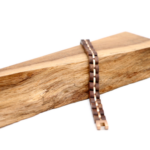 Koa and Rose Gold Stainless Steel Bracelet Womens