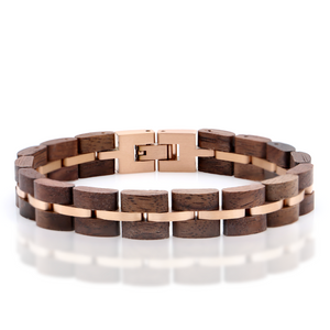 Koa and Rose Gold Stainless Steel Bracelet Womens