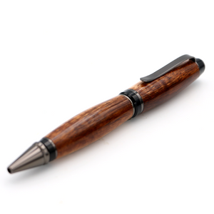 Premium Curly Hawaiian Koa Cigar Pen Gunmetal / Black