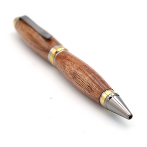 Premium Curly Hawaiian Koa Cigar Pen Gunmetal / Gold