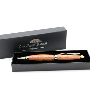 Premium Curly Hawaiian Koa Cigar Pen Gunmetal / Gold