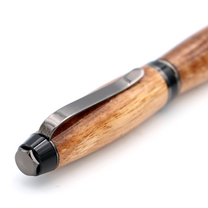 Premium Curly Hawaiian Koa Cigar Pen Gunmetal / Black