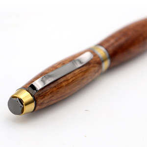 Premium Curly Hawaiian Koa Cigar Pen Gunmetal / Gold