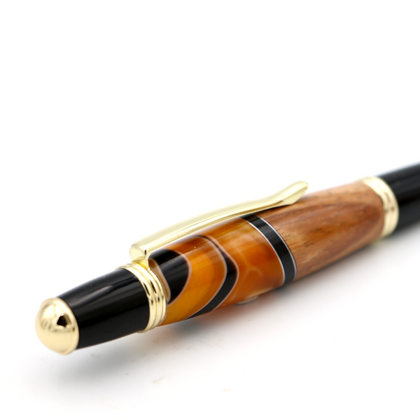 Hawaiian Koa and Orange Resin Gatsby Pen