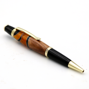 Hawaiian Koa and Orange Resin Gatsby Pen