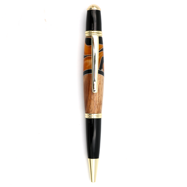 Hawaiian Koa and Orange Resin Gatsby Pen