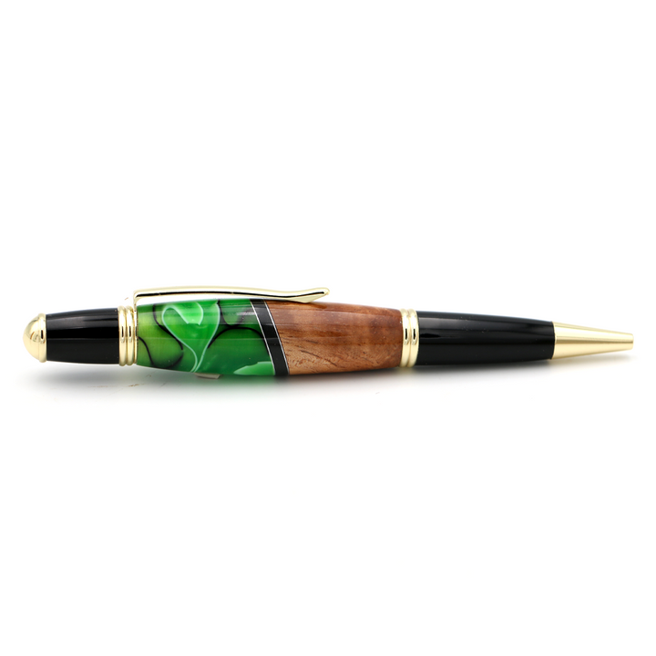 Hawaiian Koa and Green Resin Gatsby Pen