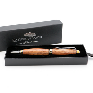 Premium Hawaiian Koa Cigar Pen - Gunmetal/ Gold