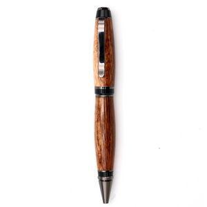 Premium Curly Hawaiian Koa Cigar Pen Gunmetal / Black