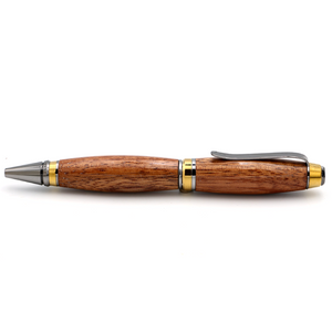 Premium Curly Hawaiian Koa Cigar Pen Gunmetal / Gold