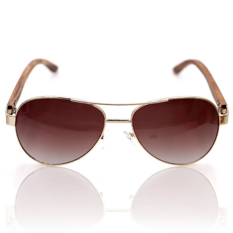 Pailaka Koa Sunglasses - Brown Lens Gold Frame