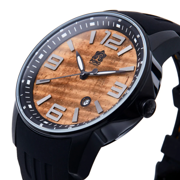 Hawaiian Koa Wood Face Watch - Surfrider