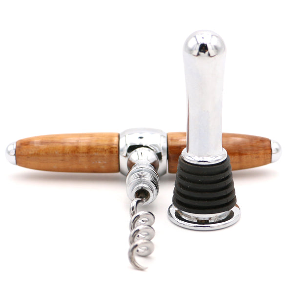 Hawaiian Koa Wood Wine Stopper and Opener Combo