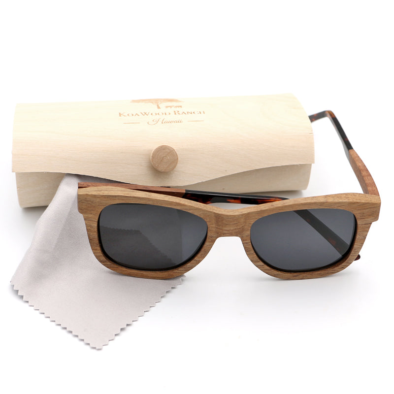 Cloudfield Unisex Polarized Wood Sunglasses - Shadow Black | Cloudfield