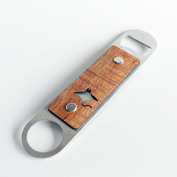 Manta Koa Wood Stainless Steel Bottle Opener