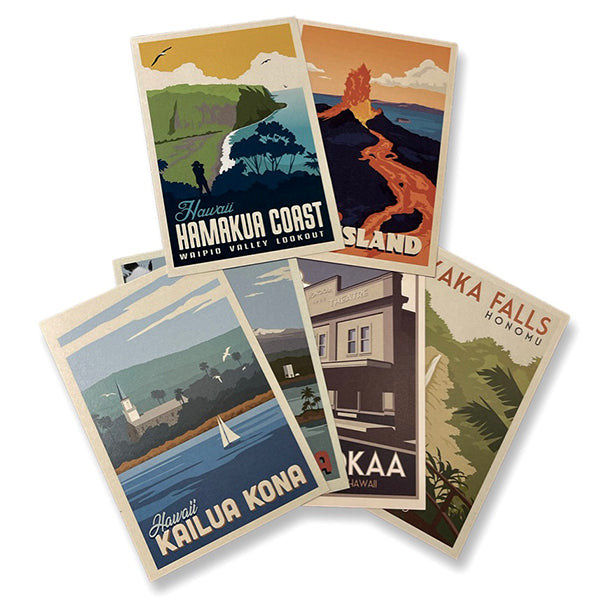 Hawaii's Big Island Pack of 6 Vintage Postcards