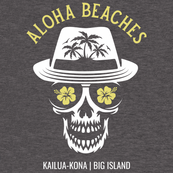 Aloha Beaches Skull-T-shirt - Heather Heavy Metal