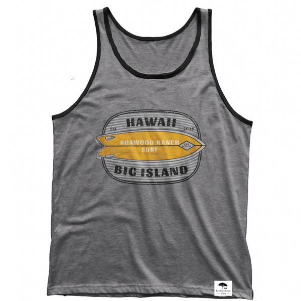 Yellow Surfboard Tank - Deep Heather Gray