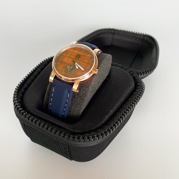 36mm Waterman Rose Gold with Silicone Navy or Black Band